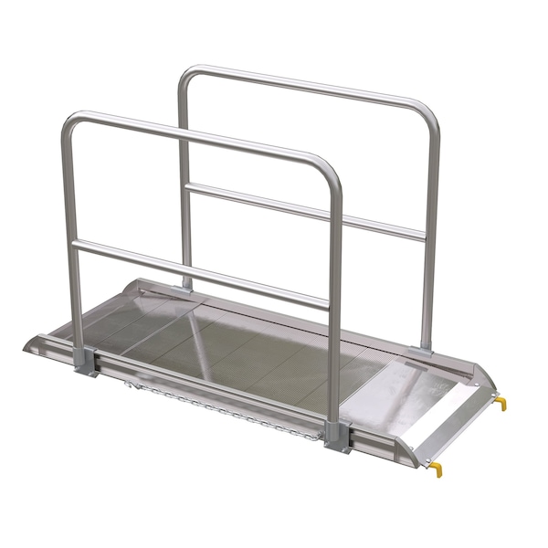 Alum. Walk Ramp w/Rail Hook, 72 x 28"